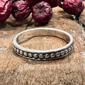 SILPADA Band Ring Dainty Southwestern Dots Minimalist  Wedding Sterling Silver 6